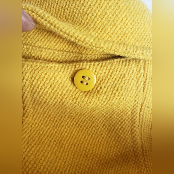Calvin Klein Yellow Wool Blend Hooded Long Sleeve Zip Snap Closure Sz 6 - Picture 6 of 12